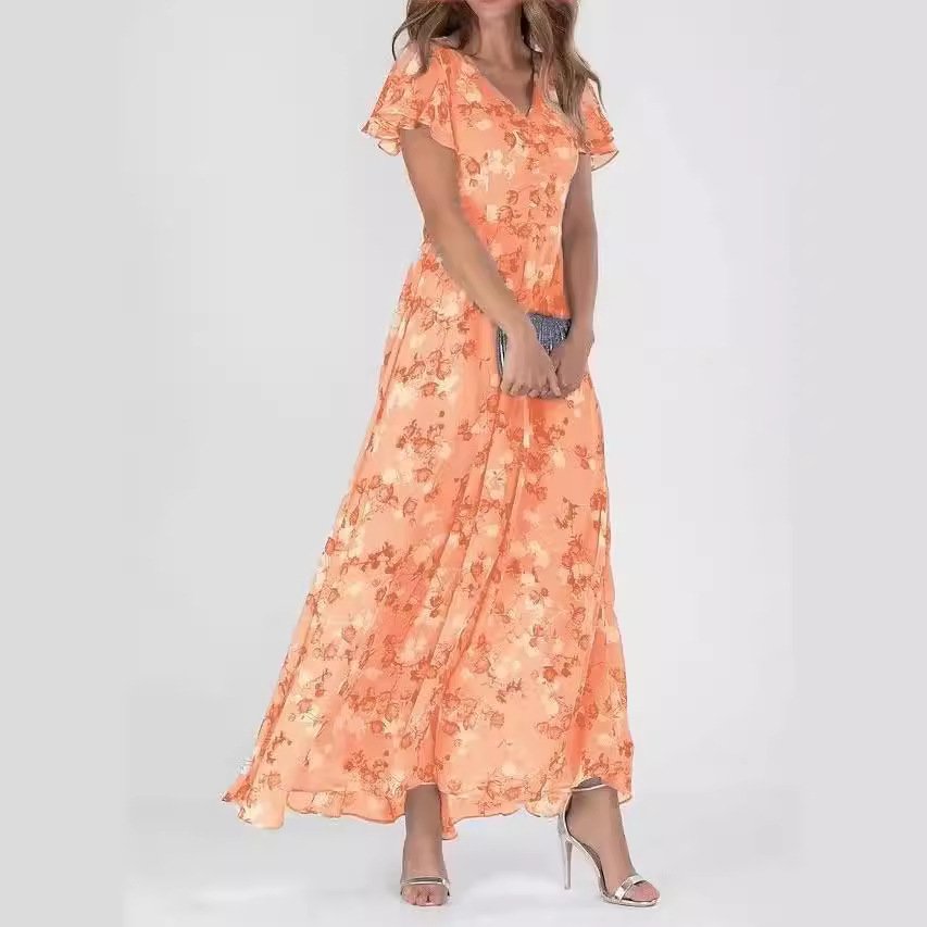 Chiffon Floral Ruffle Dress - Image 3