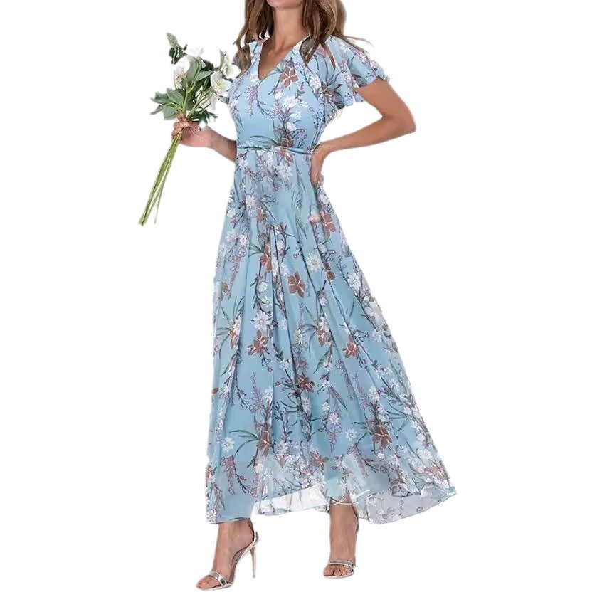 Chiffon Floral Ruffle Dress - Image 5