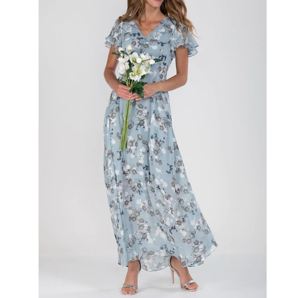 Chiffon Floral Ruffle Dress - Image 2