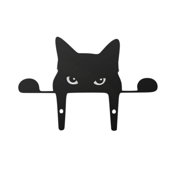Iron Black Peeping Cat Outdoor Decorative Metal Crafts