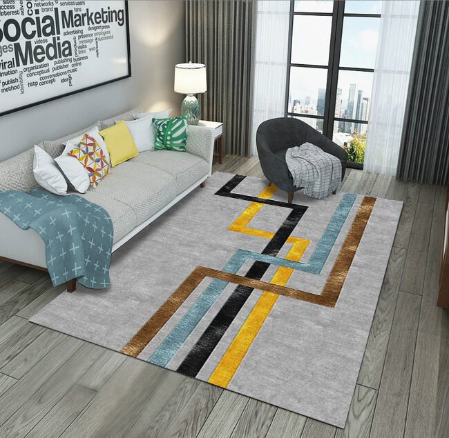 Geometric Coffee Table Cloakroom Carpet