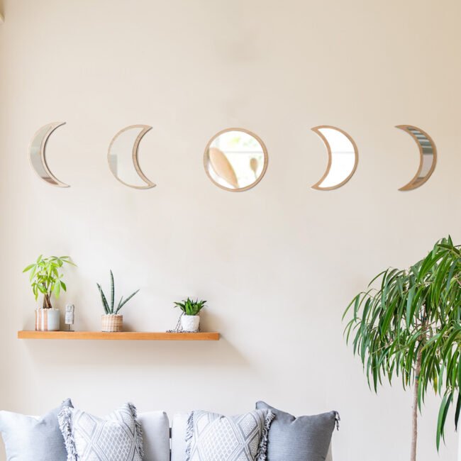 Nordic Instagram Style Wooden Mirror Decorative Pendant Crafts