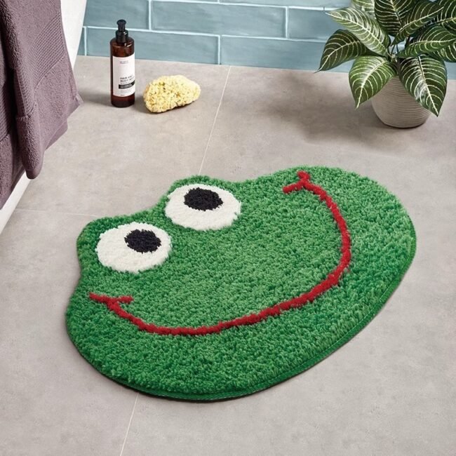 Household Frog Flocking Carpet Cartoon Animal Bathroom Absorbent Non-slip