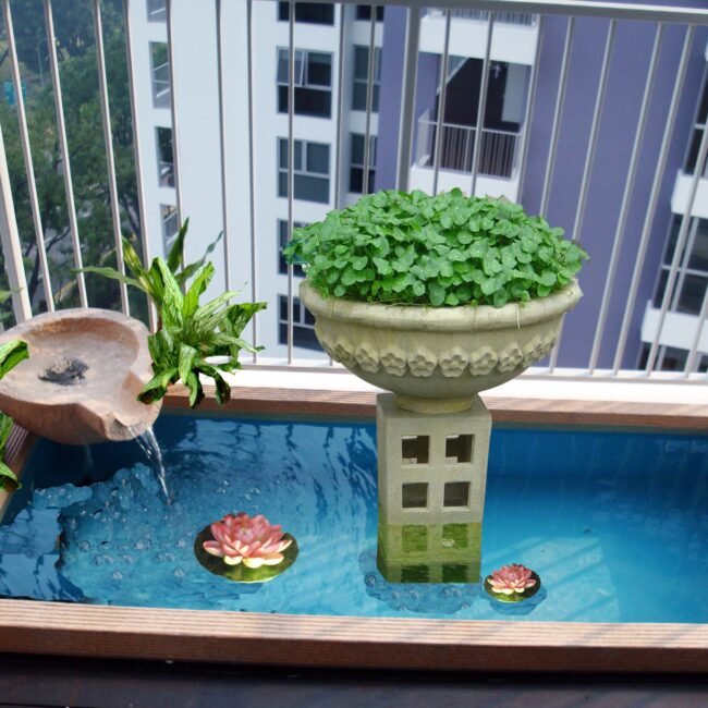 Modern Design Water Feature Pond at Balcony